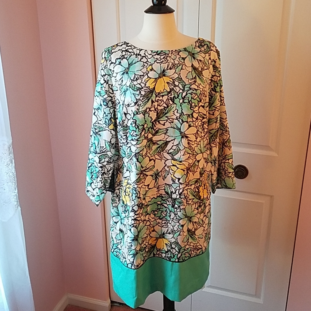 Limited Tall  xlarge floral dress with light aqua